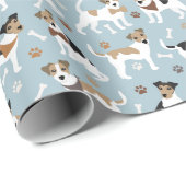 Jack Russell Terrier Paws en Botten Cadeaupapier (Rol Hoek)