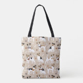 Jack Russell Terrier Paws en Botten Canvas tas (Achterkant)