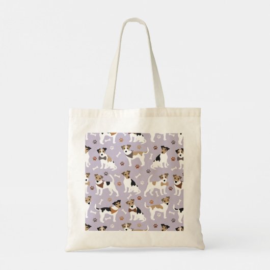 Jack Russell Terrier Paws en Botten Canvas tas (Achterkant)