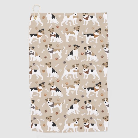 Jack Russell Terrier Paws en Botten Golf Towel Golfhanddoek (Voorkant)