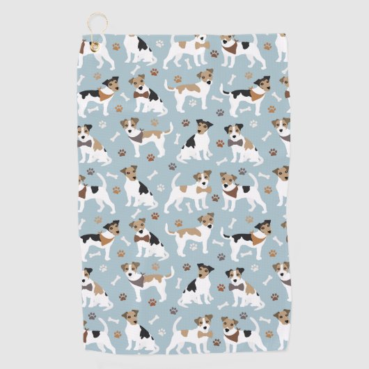 Jack Russell Terrier Paws en Botten Golfhanddoek (Voorkant)
