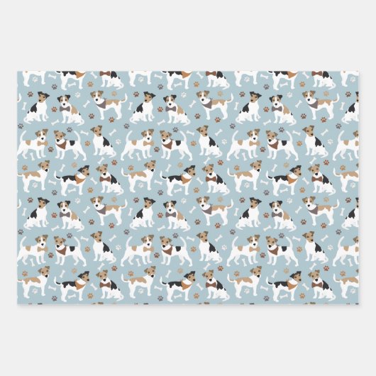 Jack Russell Terrier Paws en Botten Inpakpapier Vel (Voorkant)