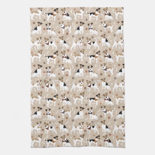 Jack Russell Terrier Paws en Botten Kitchen Towel Theedoek (Verticaal)