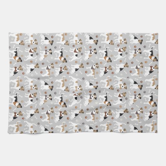 Jack Russell Terrier Paws en Botten Kitchen Towel Theedoek (Horizontaal)