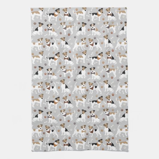 Jack Russell Terrier Paws en Botten Kitchen Towel Theedoek (Verticaal)