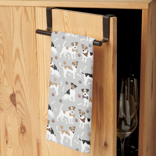 Jack Russell Terrier Paws en Botten Kitchen Towel Theedoek (Derde Gevouwen)