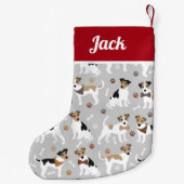 Jack Russell Terrier Paws en Botten Kleine Kerstsok (Achterkant)