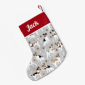 Jack Russell Terrier Paws en Botten Kleine Kerstsok (Achterkant (Hangend))