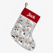 Jack Russell Terrier Paws en Botten Kleine Kerstsok (Voorkant (Hangend))