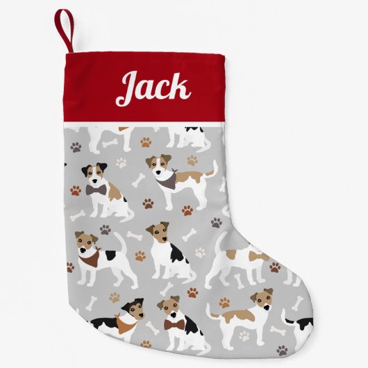 Jack Russell Terrier Paws en Botten Kleine Kerstsok (Voorkant)
