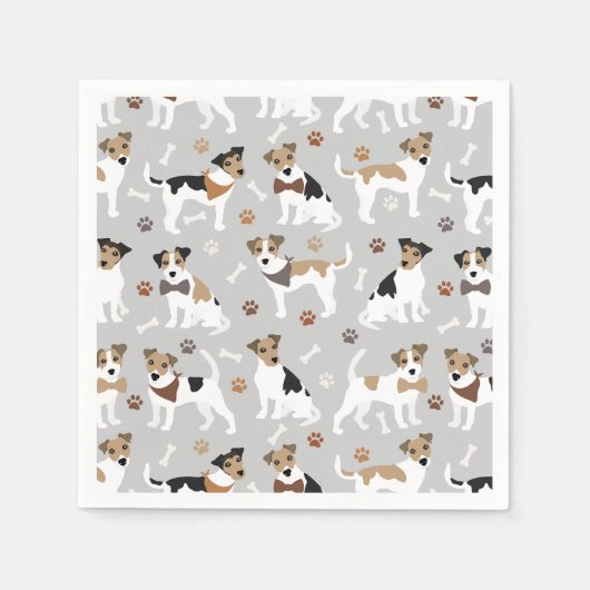Jack Russell Terrier Paws en Botten Napkins Servet (Voorkant)