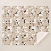 Jack Russell Terrier Paws en Botten Sherpa Deken (Voorkant (horizontaal))