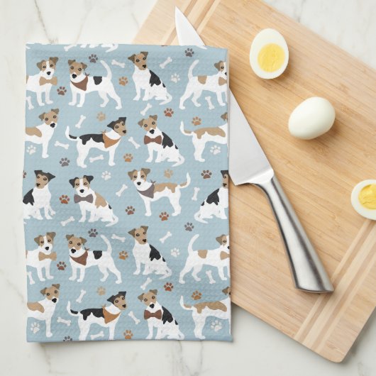 Jack Russell Terrier Paws en Botten Theedoek (Quarter Fold)