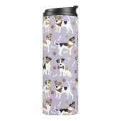 Jack Russell Terrier Paws en Botten Thermal Tumble Thermosbeker (Gedraaid links)
