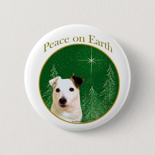 Jack Russell Terrier Peace Ronde Button 5,7 Cm (Voorkant)