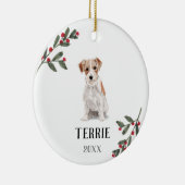 Jack Russell Terrier Persoonlijke kersthond Keramisch Ornament (Rechts)