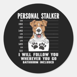 Jack Russell Terrier Persoonlijke Stalker Ronde Sticker