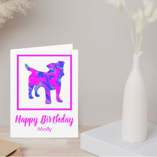 Jack Russell Terrier Pink Dog Funny Birthday Kaart