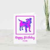 Jack Russell Terrier Pink Dog Funny Birthday Kaart (Voorkant)