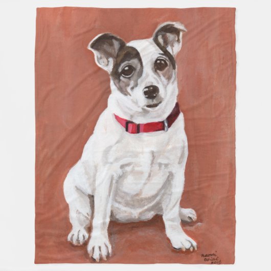 Jack Russell Terrier Portrait Blanket Fleece Deken (Voorkant)