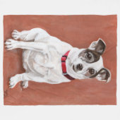 Jack Russell Terrier Portrait Blanket Fleece Deken (Voorkant (Horizontaal))