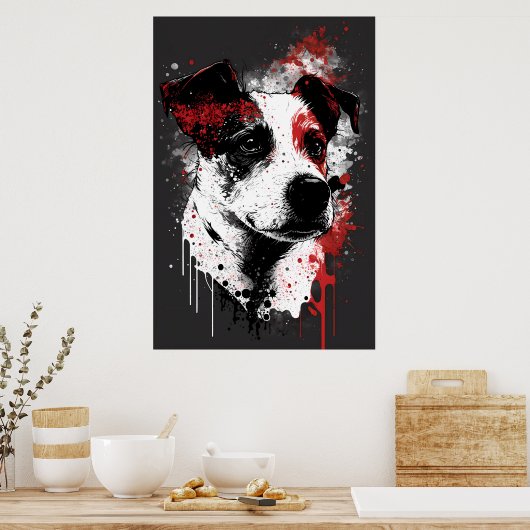 Jack Russell Terrier Portrait Poster (Keuken)
