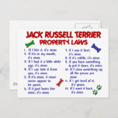 JACK RUSSELL TERRIER Property Laws 2 Briefkaart (Voorkant / Achterkant)