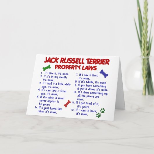 JACK RUSSELL TERRIER Property Laws 2 Kaart (Voorkant)