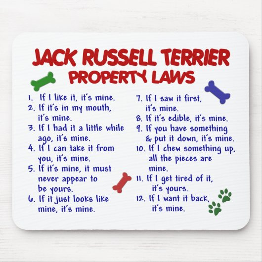 JACK RUSSELL TERRIER Property Laws 2 Muismat (Voorkant)