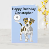 Jack Russell Terrier Puppy bewerkbare jongens leef Kaart (Gele Bloem)