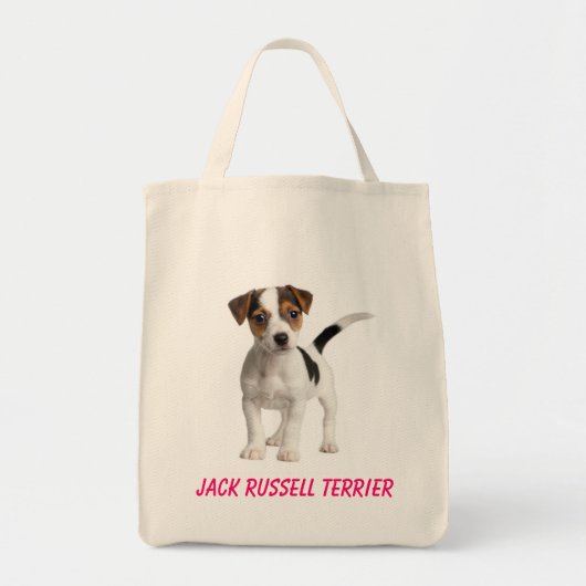 Jack Russell Terrier Puppy Dog Grocery Canvas tas (Voorkant)