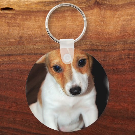 Jack Russell Terrier Puppy Dog Sleutelhanger (Voorkant)