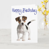 Jack Russell Terrier Puppy Dog Verjaardag Kaart (Gele Bloem)