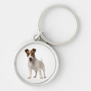 Jack Russell Terrier Puppy Dog White en Brown Sleutelhanger
