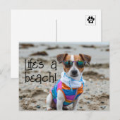 Jack Russell Terrier Puppy dragen zonnebril Briefkaart (Voorkant / Achterkant)