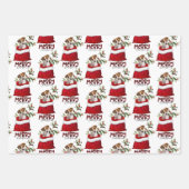 Jack Russell Terrier Puppy in Holiday Gift Bag Inpakpapier Vel (Voorkant 3)