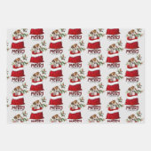 Jack Russell Terrier Puppy in Holiday Gift Bag Inpakpapier Vel (Voorkant 2)