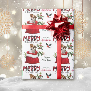 Jack Russell Terrier Puppy in kerstcadeautas Cadeaupapier