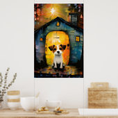 Jack Russell Terrier Puppy in zijn gezellige huis Poster (Keuken)