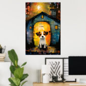 Jack Russell Terrier Puppy in zijn gezellige huis Poster (Thuiskantoor)