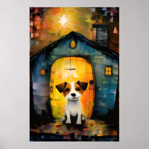 Jack Russell Terrier Puppy in zijn gezellige huis Poster