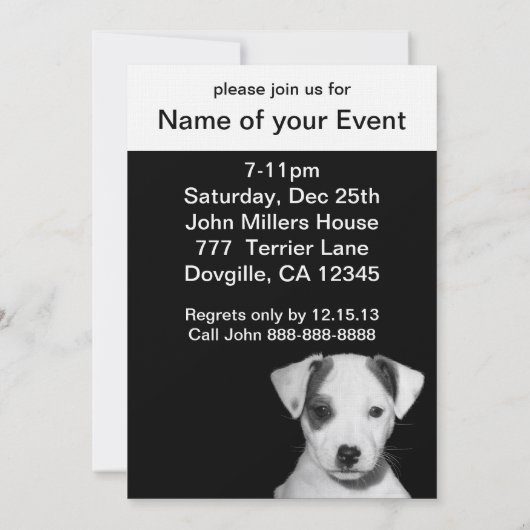 Jack Russell Terrier Puppy Kaart (Achterkant)