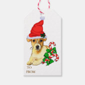 Jack Russell Terrier Puppy Kerstmis Cadeaulabel (Voorkant)