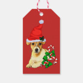 Jack Russell Terrier Puppy Kerstmis Cadeaulabel (Achterkant)