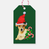 Jack Russell Terrier Puppy Kerstmis Cadeaulabel (Achterkant)