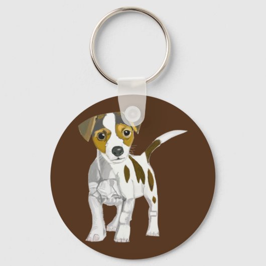 Jack Russell Terrier Puppy Sleutelhanger (Voorkant)