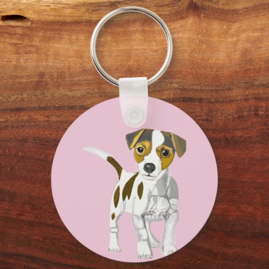 Jack Russell Terrier Puppy Sleutelhanger (Achterkant)