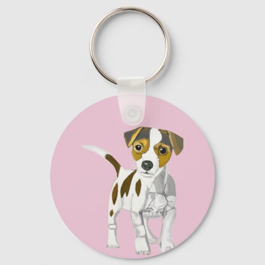 Jack Russell Terrier Puppy Sleutelhanger (Achterkant)