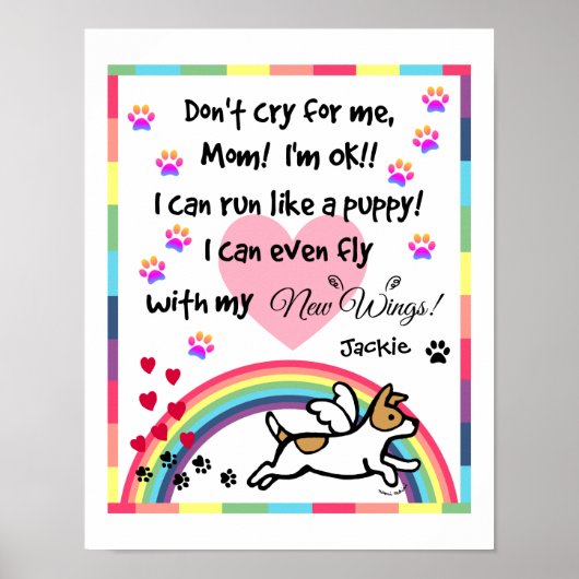 Jack Russell Terrier Rainbow Bridge Art Print (Voorkant)