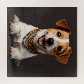 Jack Russell Terrier Realisme Kunstportret Legpuzzel (Horizontaal)